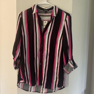 Express Button-down collared striped blouse